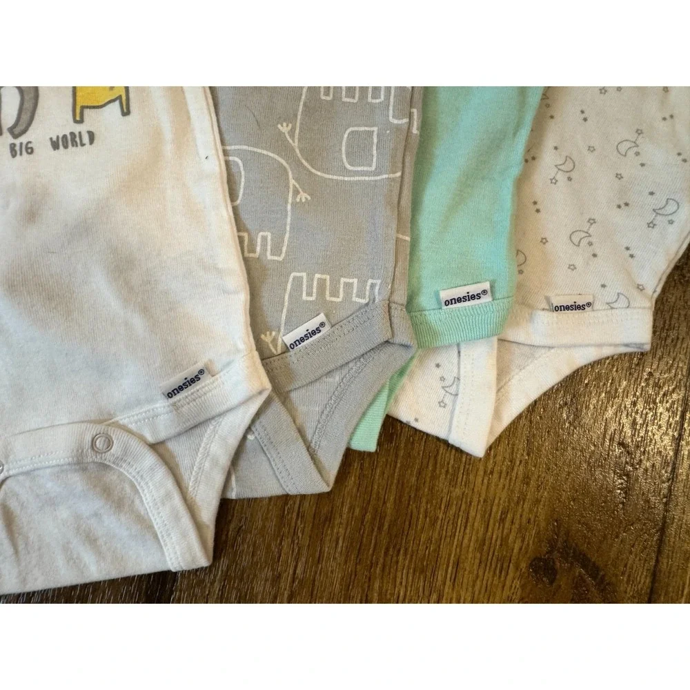 Gerber Baby Boy Onesies Tee Shirts 0/3 Months‎ Bodysuits Elephant Short Sleeved
